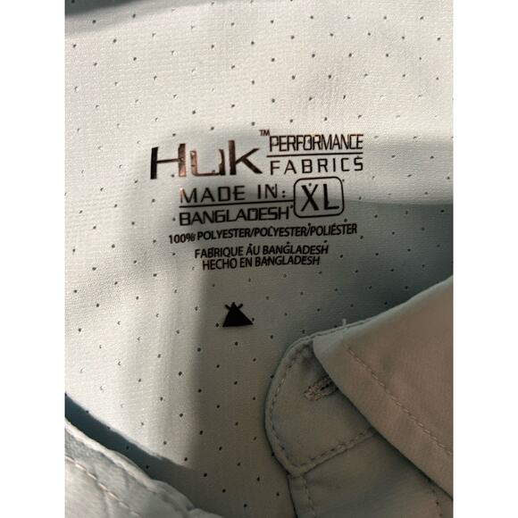 Huk Performance Fishing Shirt Mens XL Blue Short Sleeve Vented Lightweight - Picture 3 of 7